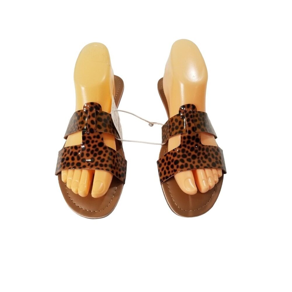 J CREW Tortoise beachside slide sandals size 9